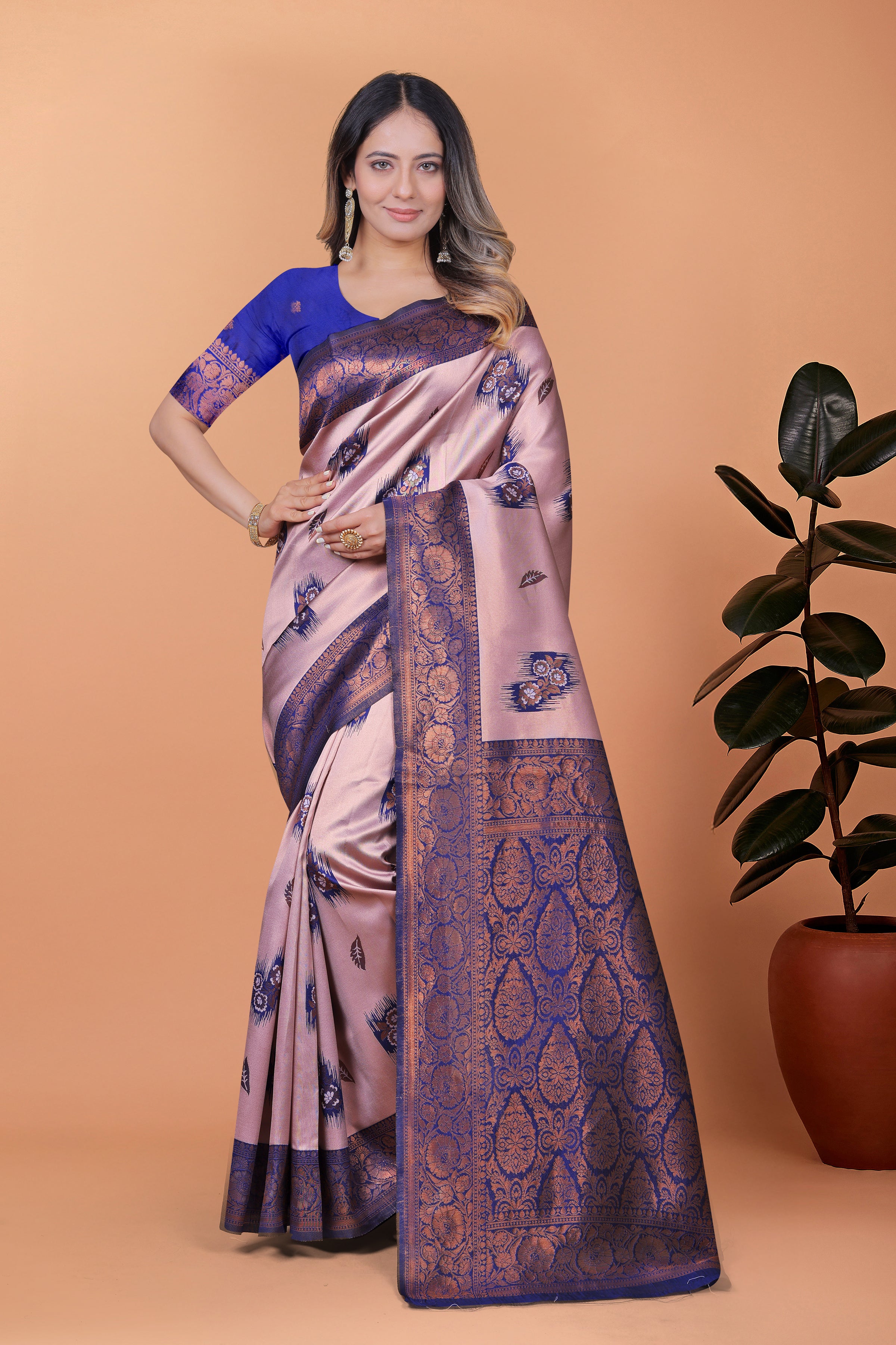 Banarasi Silk Saree with Zari Embellishment with 8 color option ✨💙💚